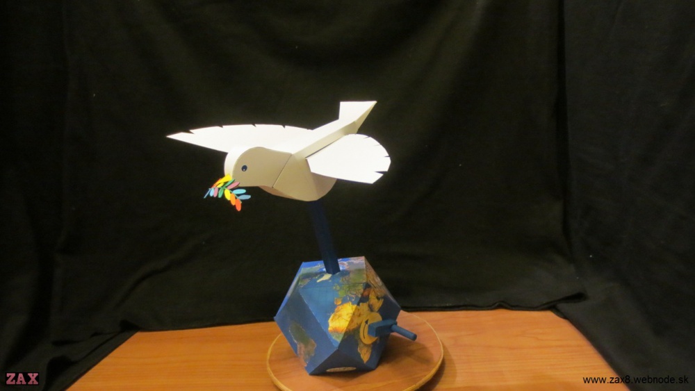 Peace Dove - paper automata (Plná velikost v novém okně) Peace Dove - paper automata
