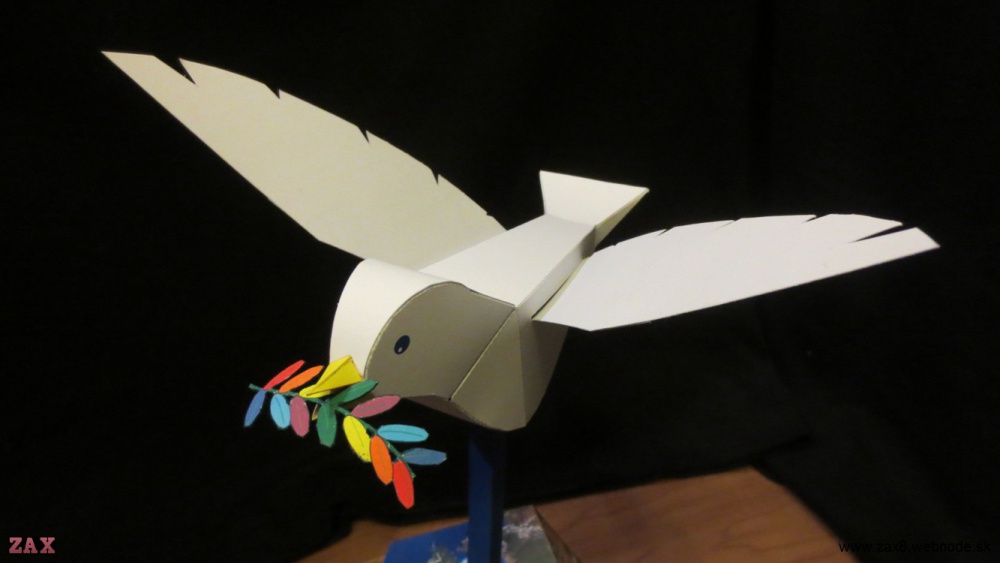 Peace Dove - paper automata (Plná velikost v novém okně) Peace Dove - paper automata