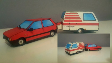Fiat Uno s karavanem