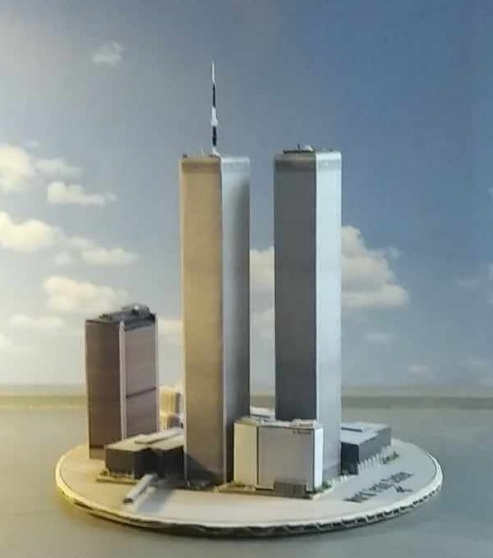 World Trade Center (WTC), Twin Towers - miniature scale model - 1:4400 (Pln� velikost v nov�m okn�) World Trade Center (WTC), Twin Towers - miniature scale model - 1:4400