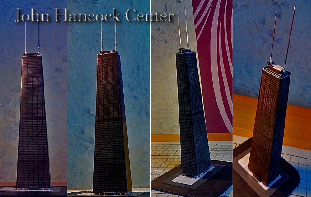 John Hancock Center skyscraper paper model (Plná velikost v novém okně) John Hancock Center skyscraper paper model