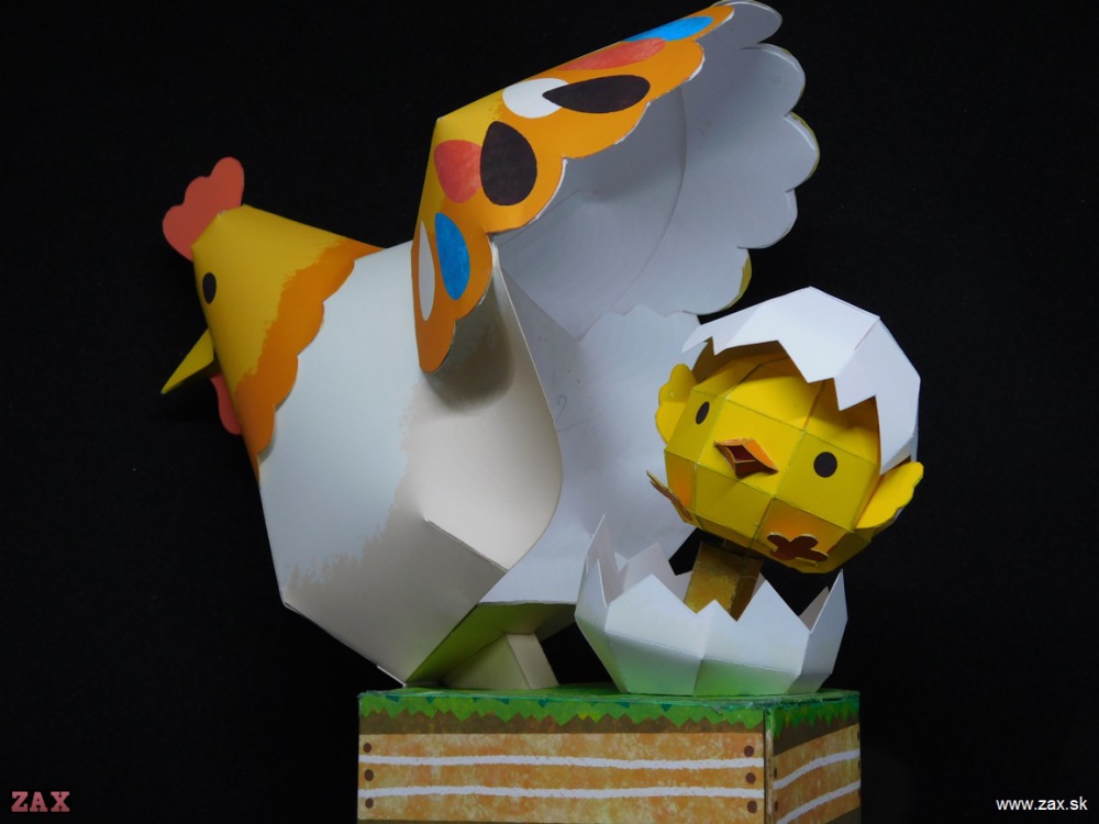 Chicken and Newborn Baby Chick (Plná velikost v novém okně) Chicken and Newborn Baby Chick