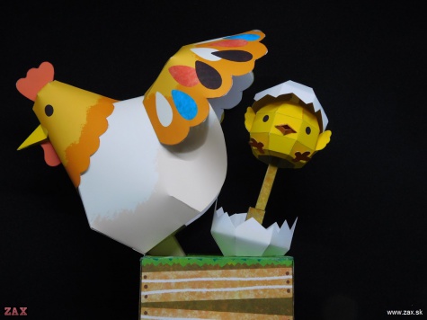 Chicken and Newborn Baby Chick Chicken and Newborn Baby Chick