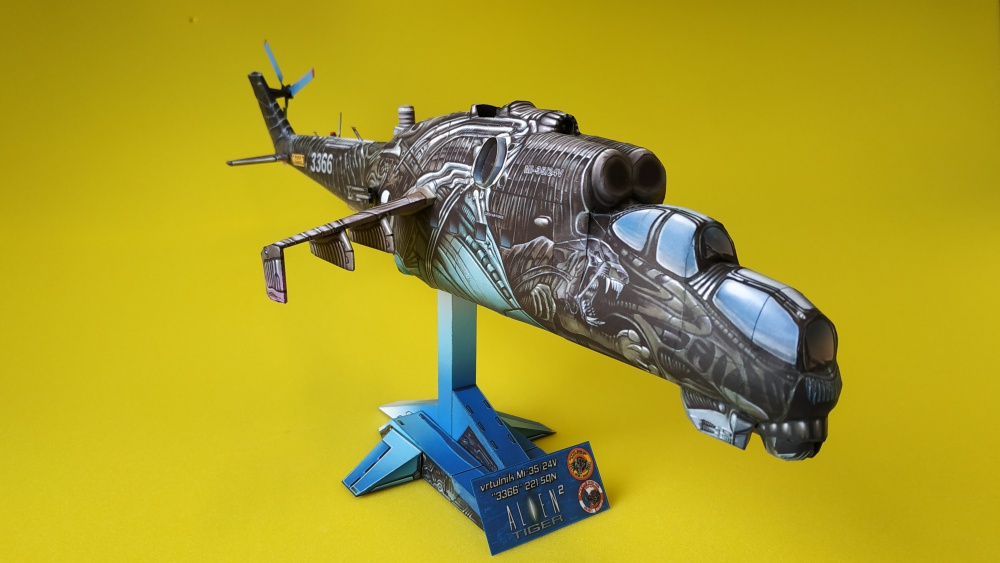 Mi-24V/35 Alien Tiger 2 / freemodel J. Rűkr / 1:48 (Plná velikost v novém okně) Mi-24V/35 Alien Tiger 2 / freemodel J. Rűkr / 1:48