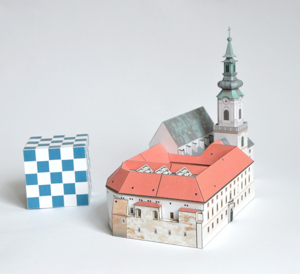 Katedrála sv. Emeráma a biskupský palác v Nitre (Plná velikost v novém okně) Katedrála sv. Emeráma a biskupský palác v Nitre