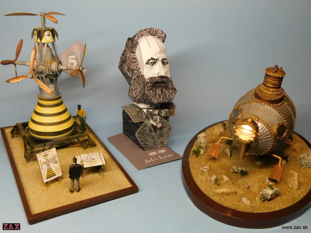 Jules Verne - busta (Pln� velikost v nov�m okn�) Jules Verne - busta