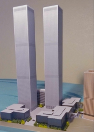 World Trade Center (WTC - Twin Towers) paper model 1:1500 + WTC 7