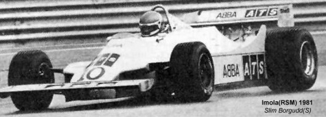 ATS D4 - Slim Borgudd - GP San Marina -Imola - 1981 ATS D4 - Slim Borgudd - GP San Marina -Imola - 1981