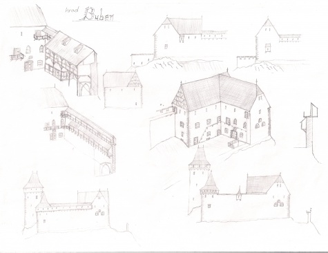 hrad Buben v 15. století hrad Buben v 15. století