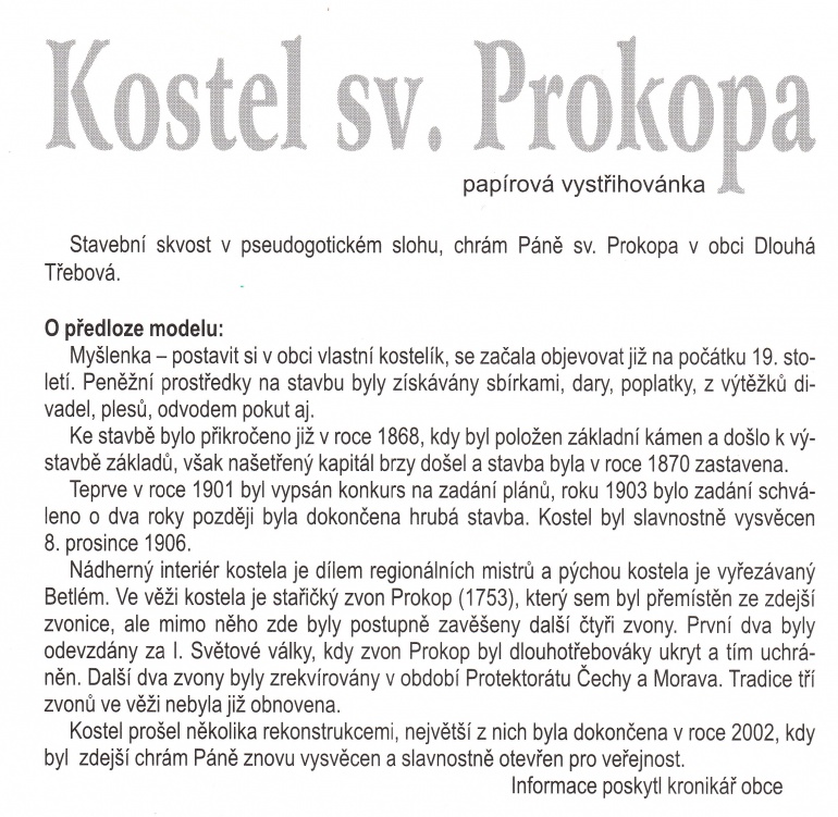 Kostel sv. Prokopa Dlouhá Třebová (Plná velikost v novém okně) Kostel sv. Prokopa Dlouhá Třebová