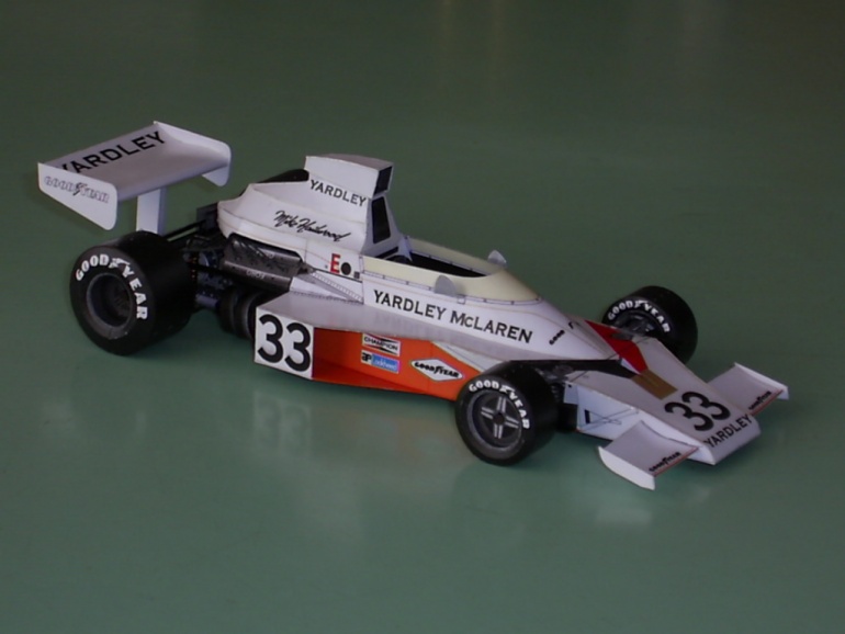 McLaren M23 Mike Hailwood GP Francie 1974 (Plná velikost v novém okně) McLaren M23 Mike Hailwood GP Francie 1974