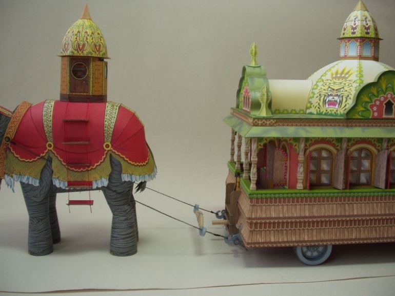 Parní slon a osobní vagon (Plná velikost v novém okně) Parní slon a osobní vagon