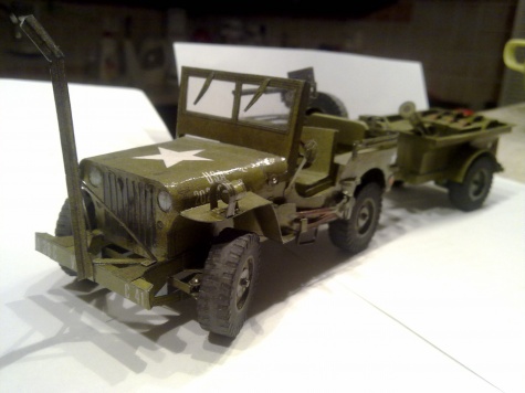 US Jeep Willys s přívěsem US Jeep Willys s přívěsem