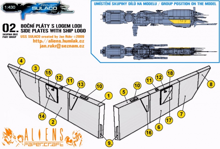 USS SULACO 1: 320 (Plná velikost v novém okně) USS SULACO 1: 320