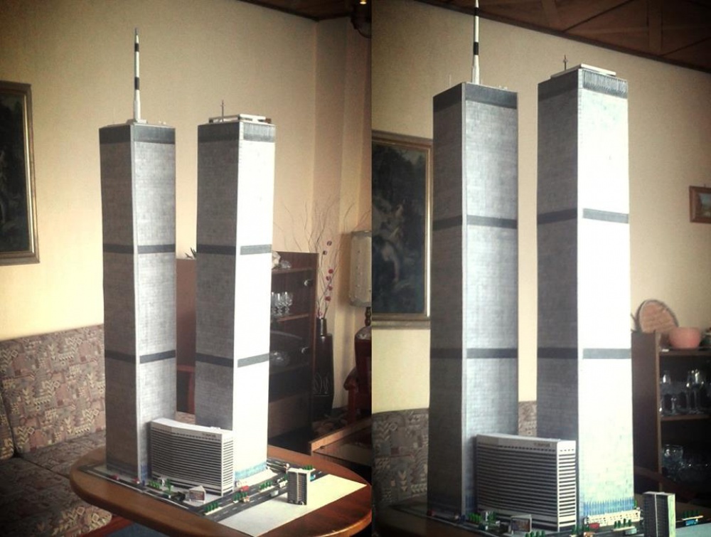 World Trade Center (WTC), Twin Towers - 1:496 (Pln� velikost v nov�m okn�) World Trade Center (WTC), Twin Towers - 1:496